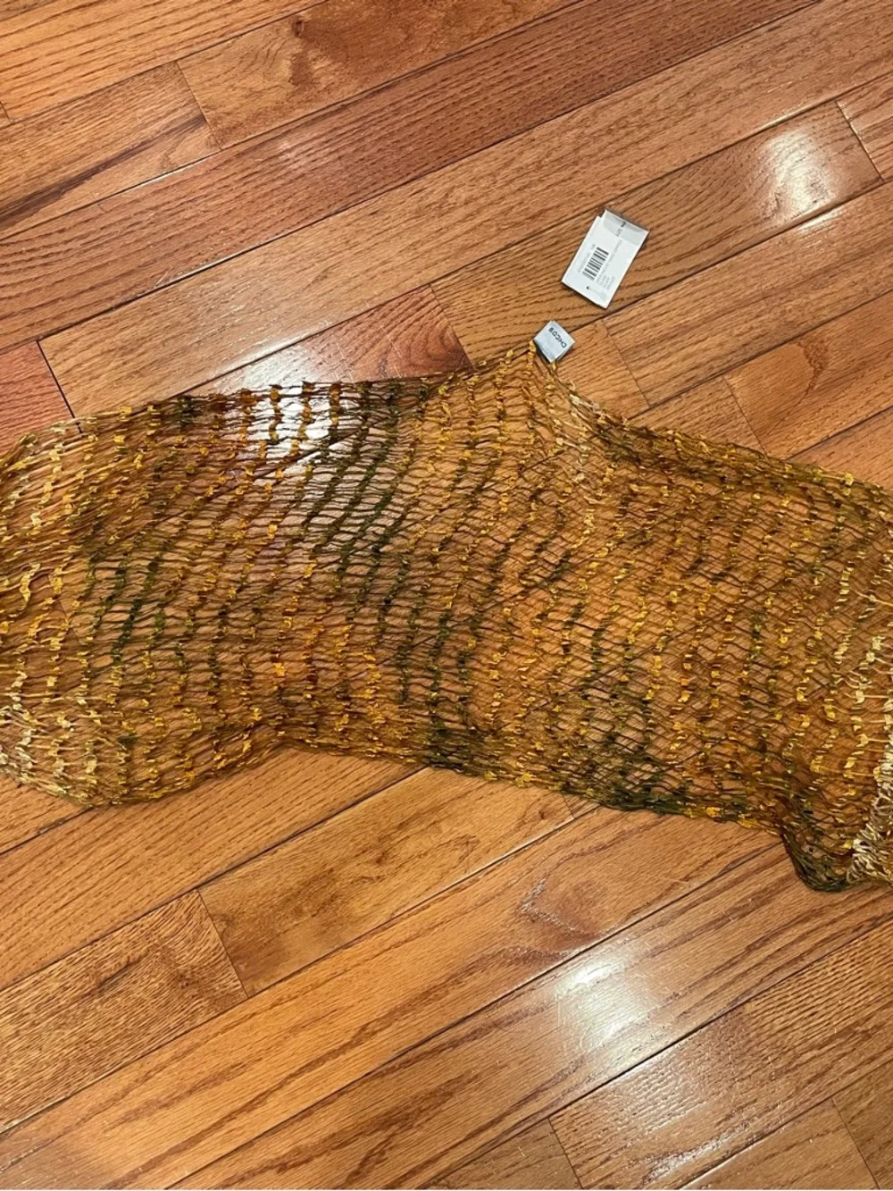 Chico’s Decorative Mesh  scarf Amber Gold color